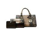 Handbags for Women 3Pcs Purses Satchel Shoulder Bags Crossbody Tote Bags Purse Set-Khaki color