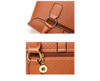High Capacity Bags For Women 6 Pcs Shoulder Bag Handbag Crossbody Bag Purse PU Leather Bags-Yellow brown