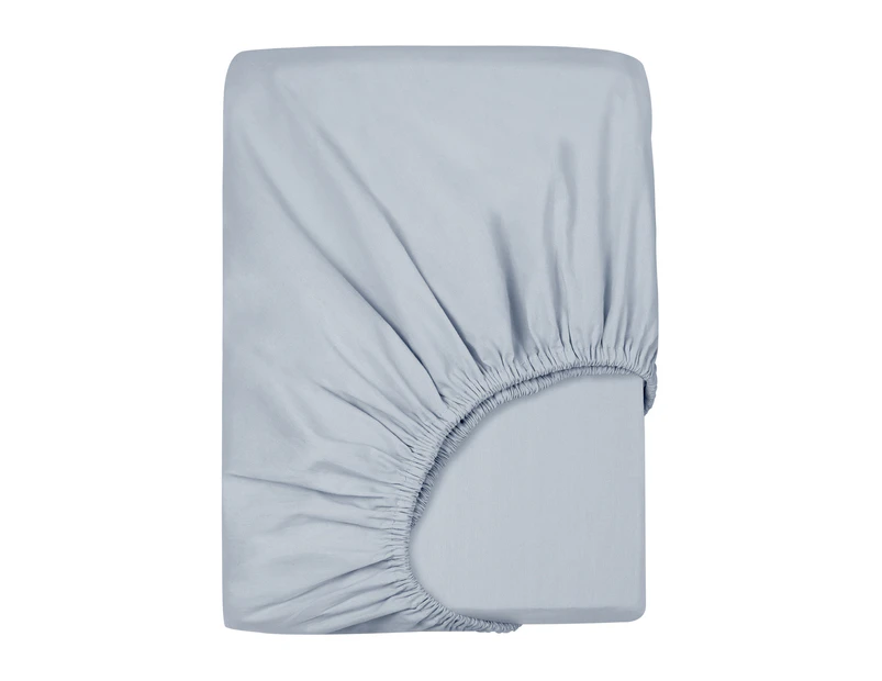 Linenova 100% Cotton Fitted Sheet 40cm Wall All Sizes - Silver