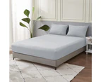 Linenova 100% Cotton Fitted Sheet 40cm Wall All Sizes - Silver