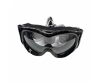 Junior goggles clear lens for kids children motorbike motorcycle MX offroad dirt bike trail bike - Black + Clear