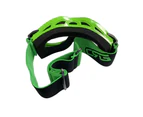 Junior goggles clear lens for kids children motorbike motorcycle MX offroad dirt bike trail bike - Green + Clear