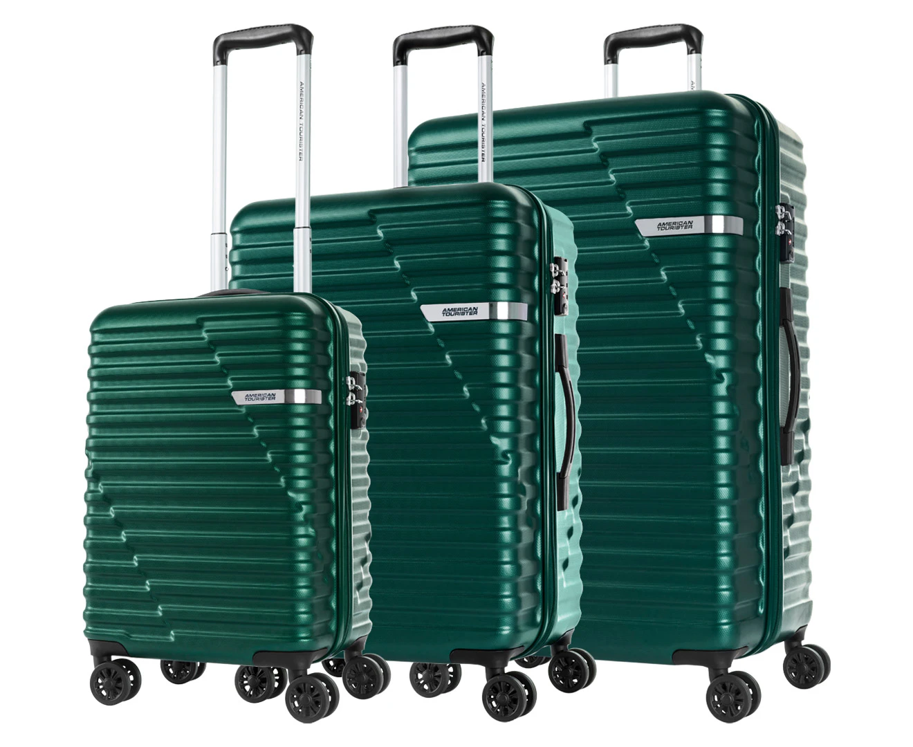 American Tourister Sky Bridge 3-Piece Hardcase Luggage/Suitcase Set - Green