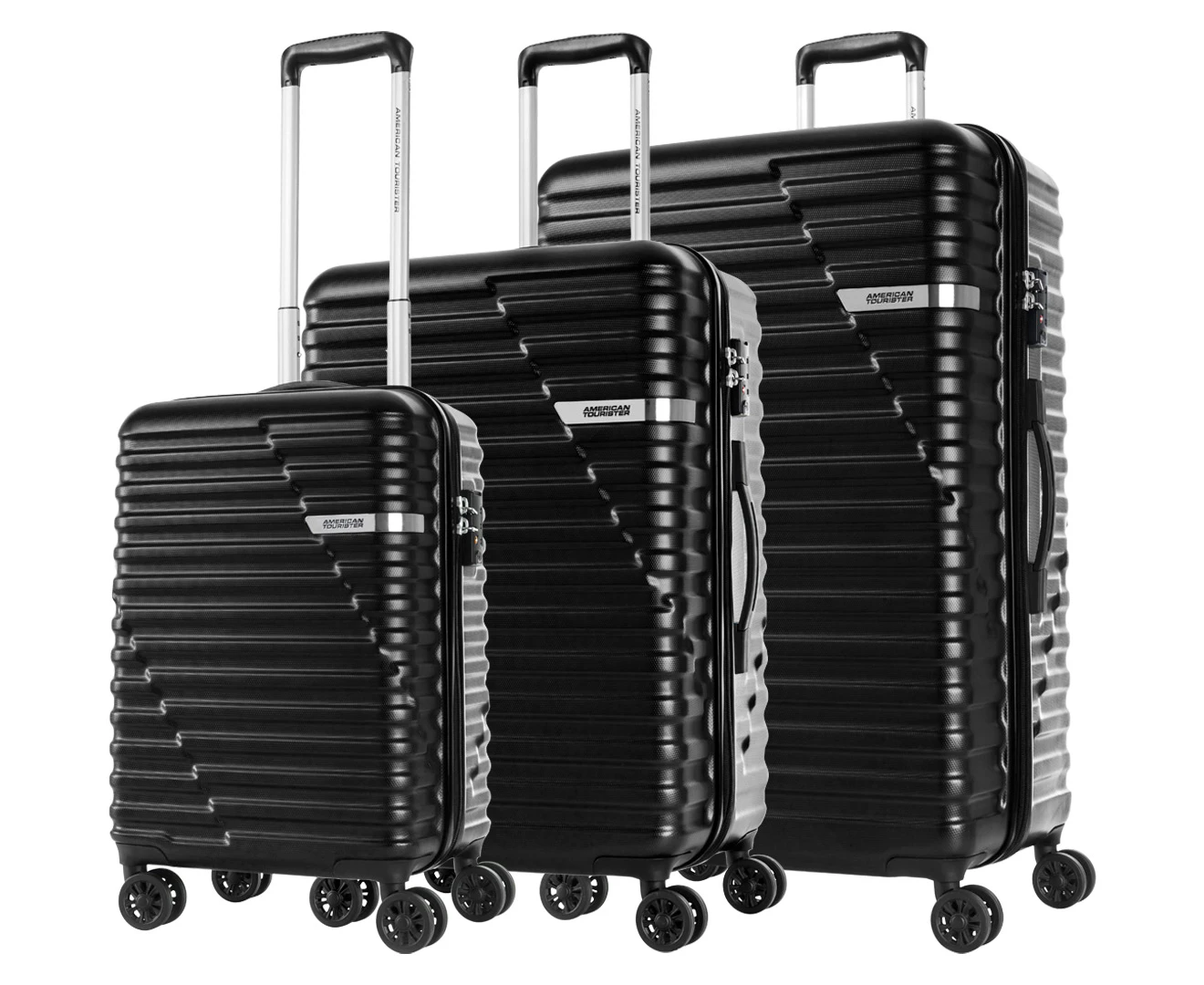 American Tourister Sky Bridge 3-Piece Hardcase Luggage/Suitcase Set - Black