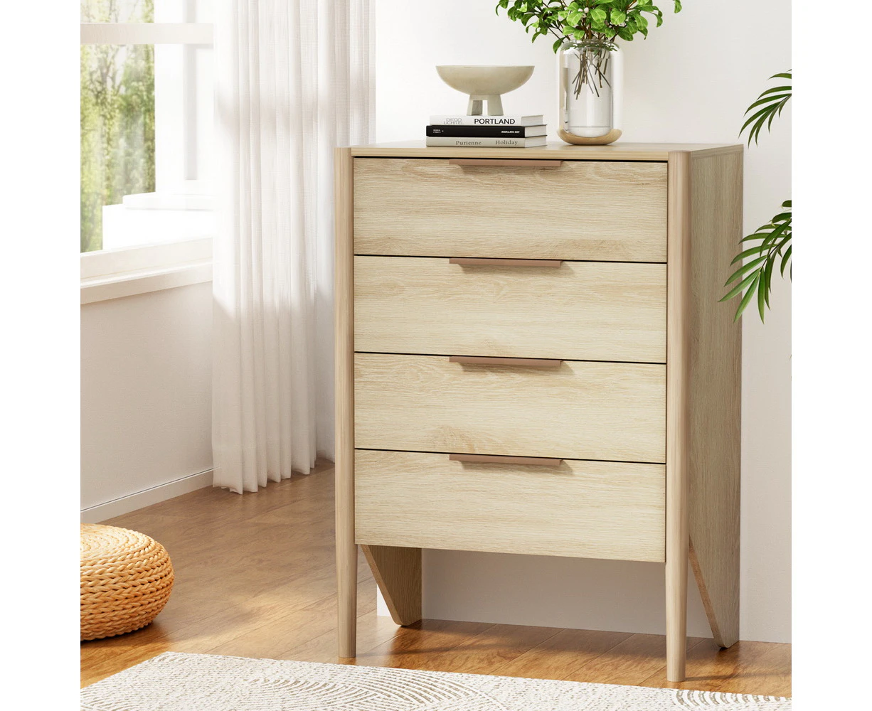 Artiss 4 Chest of Drawers Tallboy - INEZ Pine