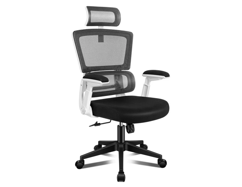 ALFORDSON Mesh Office Chair Ergonomic Computer Seat Black & White