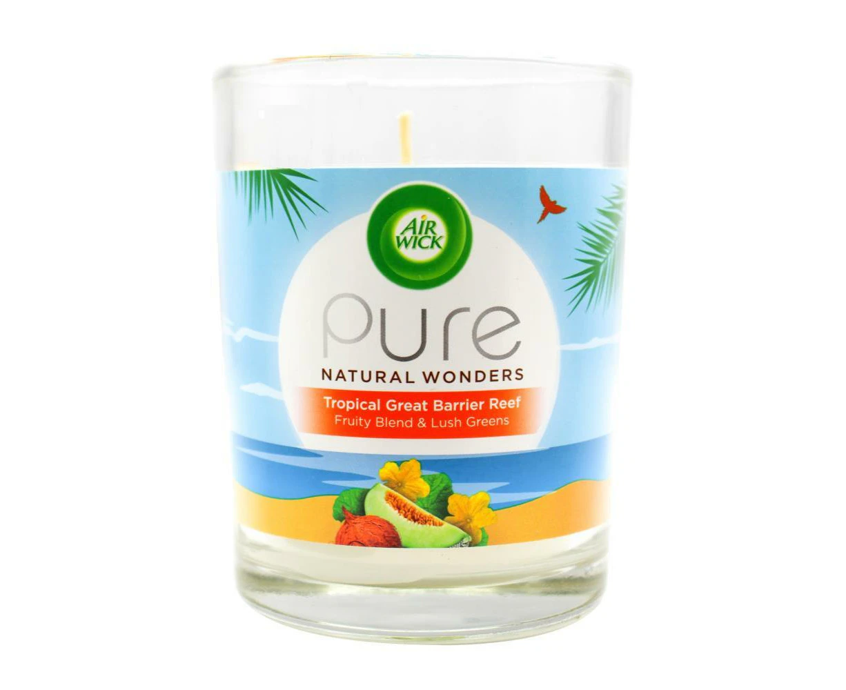 Air Wick Pure Candle Natural Wonders Tropical Great Barrier Reef Fruity Blend & Lush Greens