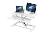 Advwin Standing Desk Sit to Stand Riser Height Adjustable Desk Converter Laptops Workstation White