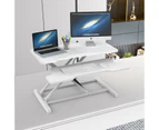 Advwin Standing Desk Sit to Stand Riser Height Adjustable Desk Converter Laptops Workstation White