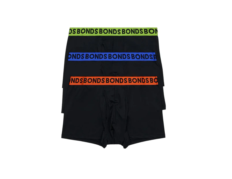 15 X Bonds Mens Everyday Microfibre Trunk Black Multi Underwear Cotton/Elastane - Black