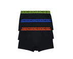 12 X Bonds Mens Everyday Microfibre Trunk Black Multi Underwear Cotton/Elastane - Black