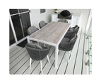 Outdoor Alpine Outdoor 6 Seater Rope And Aluminium Dining Table And Chairs Setting - Outdoor Dining Settings - Frost White