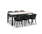 Outdoor Alpine Outdoor 6 Seater Rope And Aluminium Dining Table And Chairs Setting - Outdoor Dining Settings - Frost White