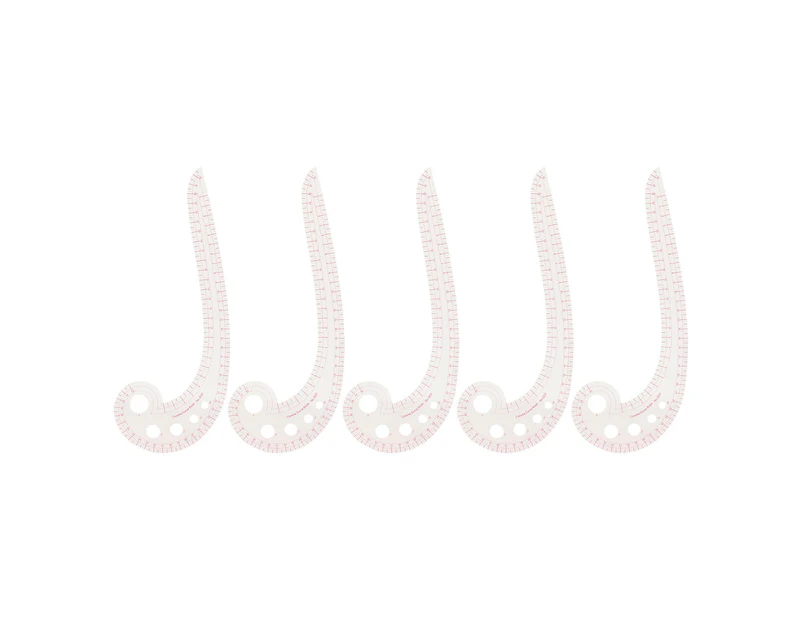 5Pcs Comma Shaped Curve Ruler Transparent 3231 Diy French Sewing Ruler For Pattern Rulers Sewing For Tailor Designers