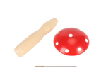 Darning Mushroom Detachable Curved Handle Smoothing Wood Wooden Mushroom Darner With Needle For Sewing Repair Clothes