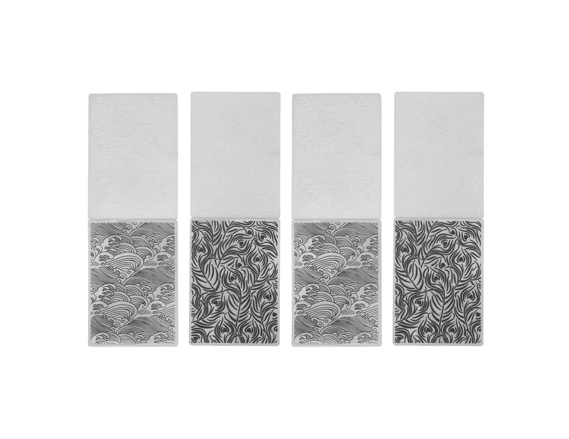 4Pcs Plastic Embossing Folders Billow Plant Style Reusable Easy to Use Embossing Template Folders for Card Envelope DIY