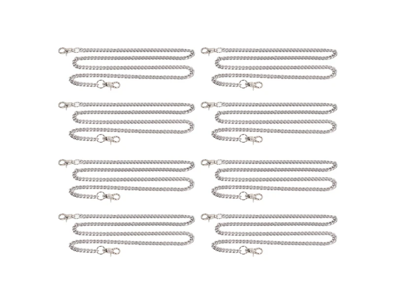 8pcs Curb Chain 6 Side Milled Silver Round Buckle 1meter DIY Decorative Craft Curb Chain for Jewelry Accessories