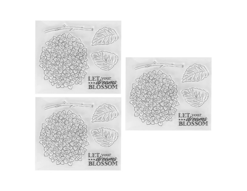 3Pcs DIY Transparent Stamps Clear Imprint Repeated Sticking Clear Rubber Stamps for Making Card Decoration DIY Crafts