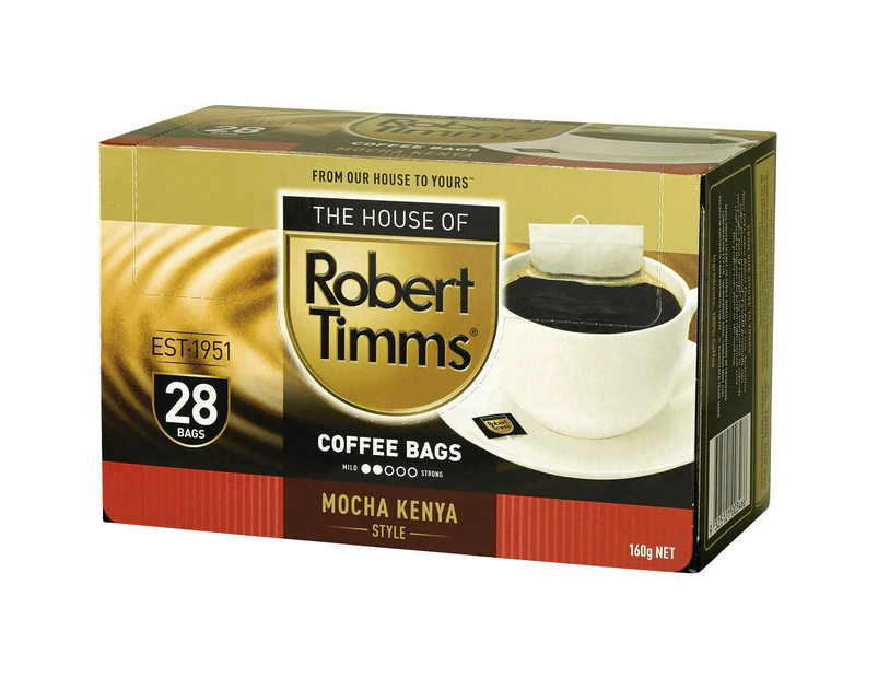 Robert Timms Mocha Kenya Style Instant Coffee Bags 28 Pack