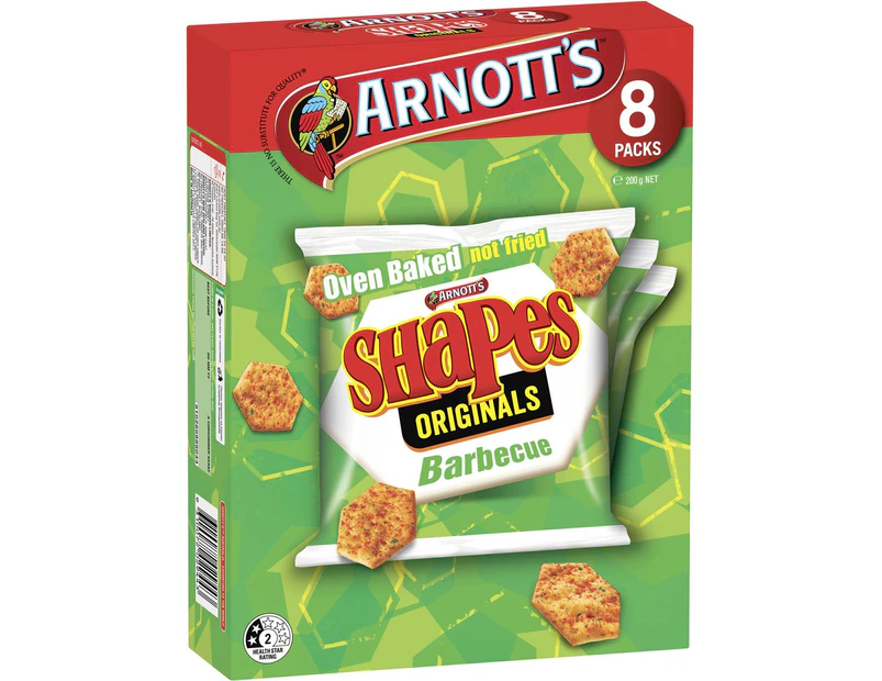 Arnotts Shapes Original Crackers Barbeque BBQ Box 8 Pack