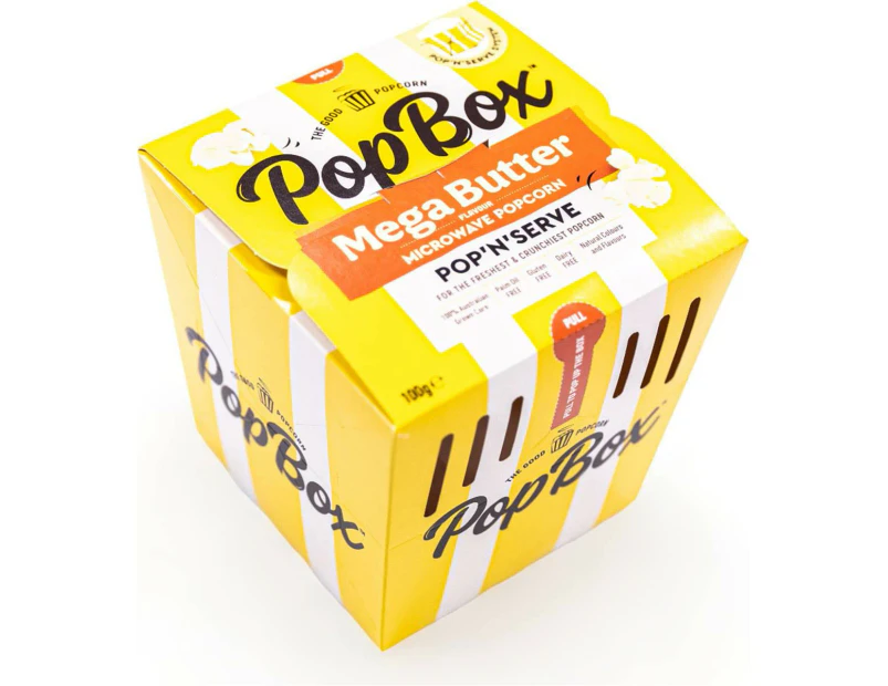 Pop Box Mega Butter Flavour Microwave Popcorn 100g