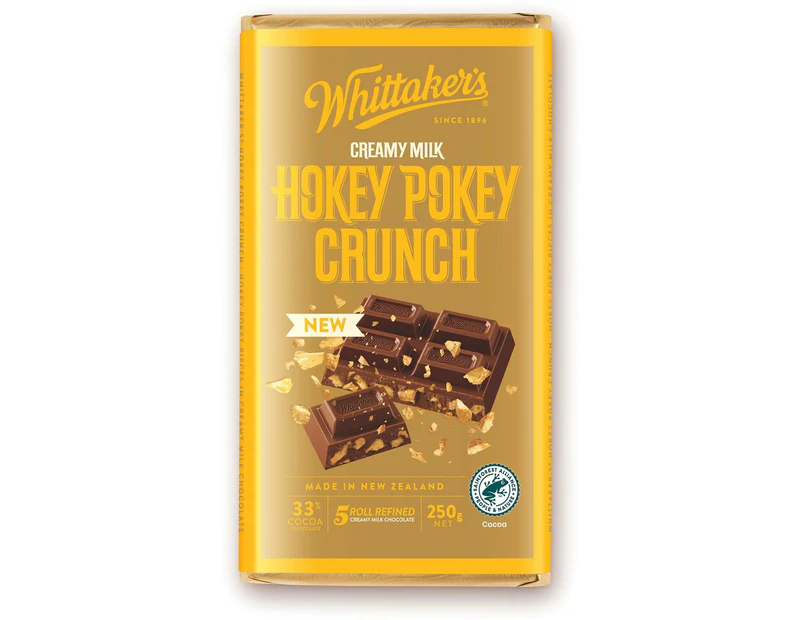 Whittakers Creamy Milk Hokey Pokey Crunch Chocolate Block 250g