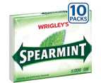 Wrigleys Spearmint Chewing Gum 15 Pieces x 10 Packs