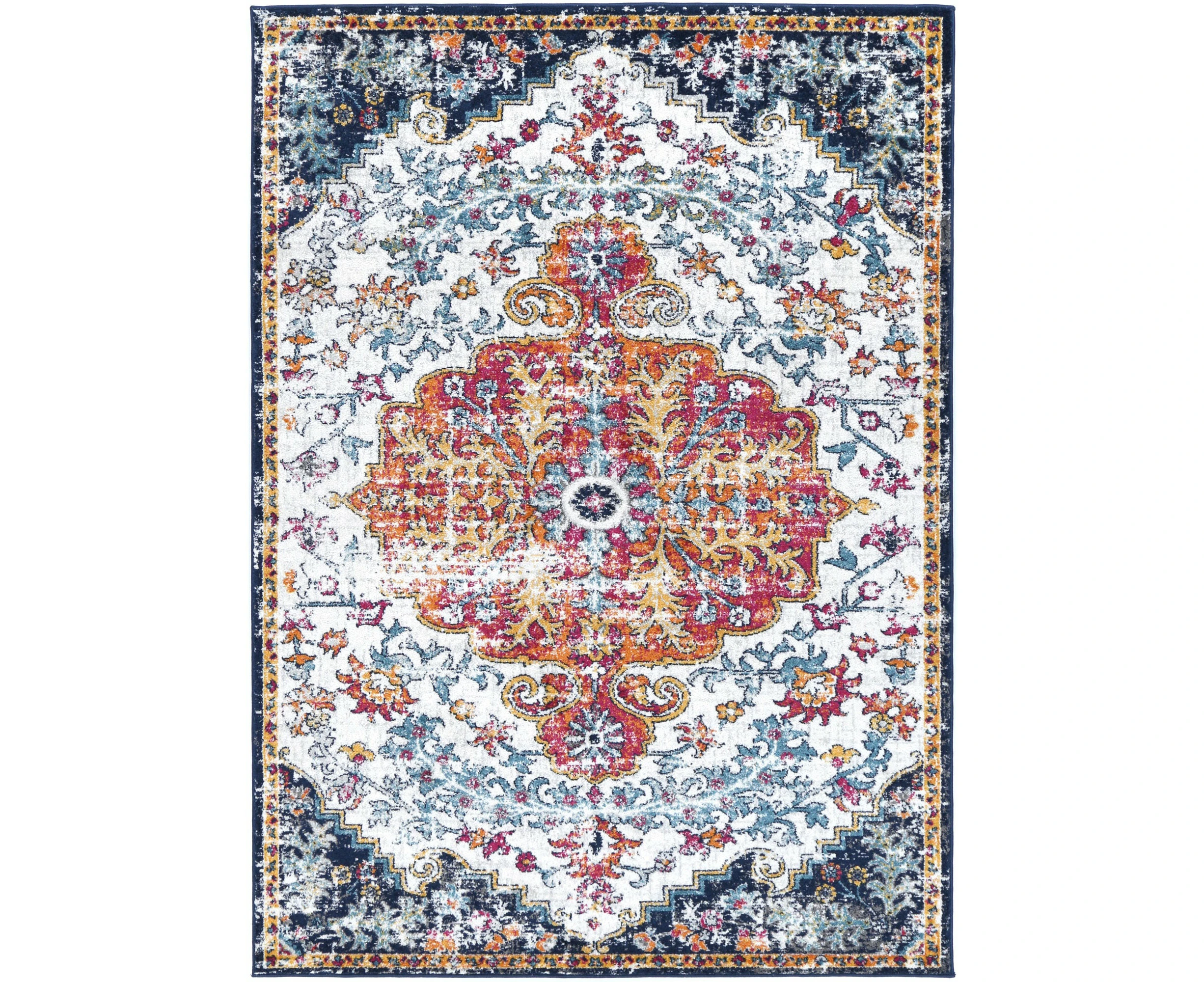 Providence Miliana Oriental Blue & Terracotta Rug