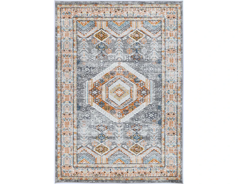 Providence Zaida Traditional Grey & Terracotta Rug