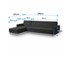 Foret black 5 Seater Sofa Bed Modular Corner Lounge Couch