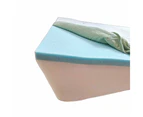 1x Bamboo Pillow Wedge Cushion Cooling Gel Memory Foam Fabric Bed Back Support