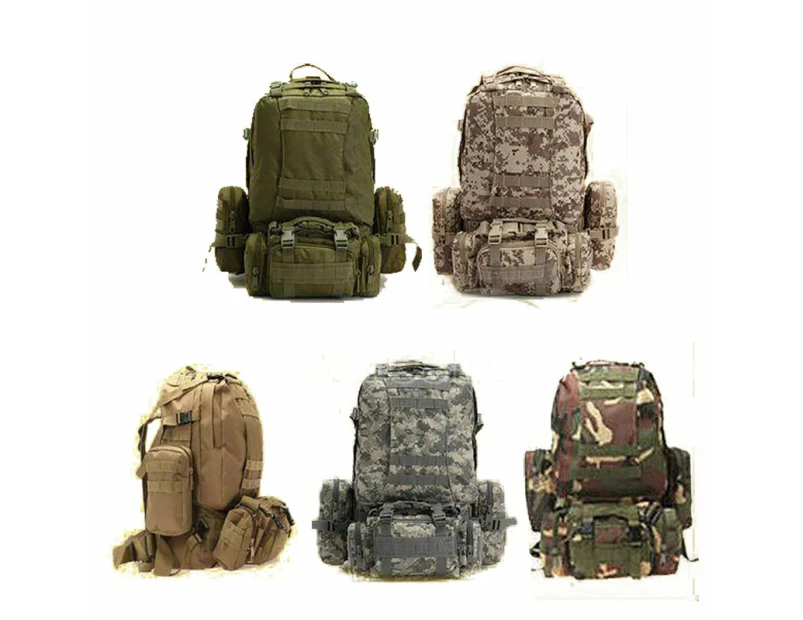 Hiking 4 In 1 Military Camping SWAT Molle 3 Day Assault Tactical Outdoor Backpack Bag - Desert Camouflage