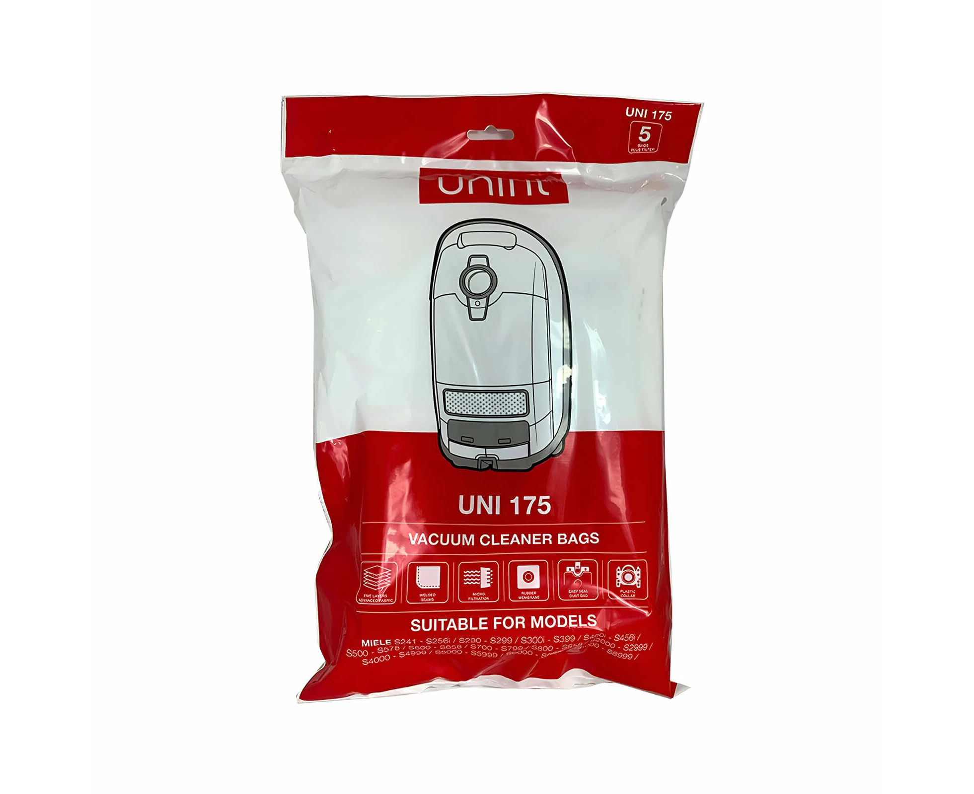 Unifit 175 Dust Bags for various Miele Vacuum Cleaners 5pkt