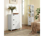 Vasagle Floor Cabinet with 3 Drawers and Adjustable Shelf White Cupboard