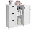 Vasagle Floor Cabinet with 3 Drawers and Adjustable Shelf White Cupboard