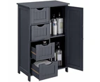 Vasagle Floor Cabinet with 4 Drawers and Adjustable Shelf Gray Cupboard