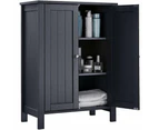 VASAGLE Bathroom Floor Cabinet Storage Organizer Cupboard with 2 Doors Grey