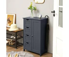 Vasagle Floor Cabinet with 4 Drawers and Adjustable Shelf Gray Cupboard
