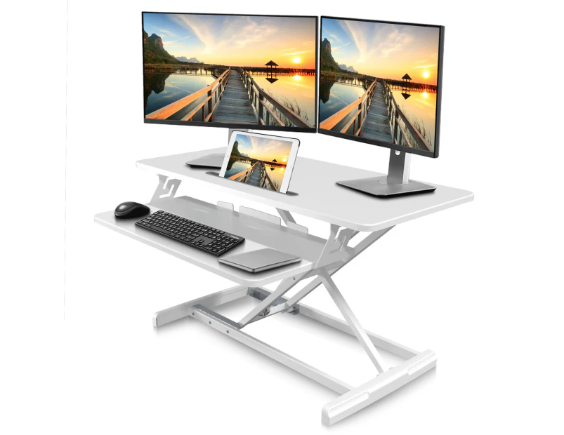 Altus Stand-Up Desk Converter 880mm Extra Wide Sit-to-Stand Tabletop Riser Workstation