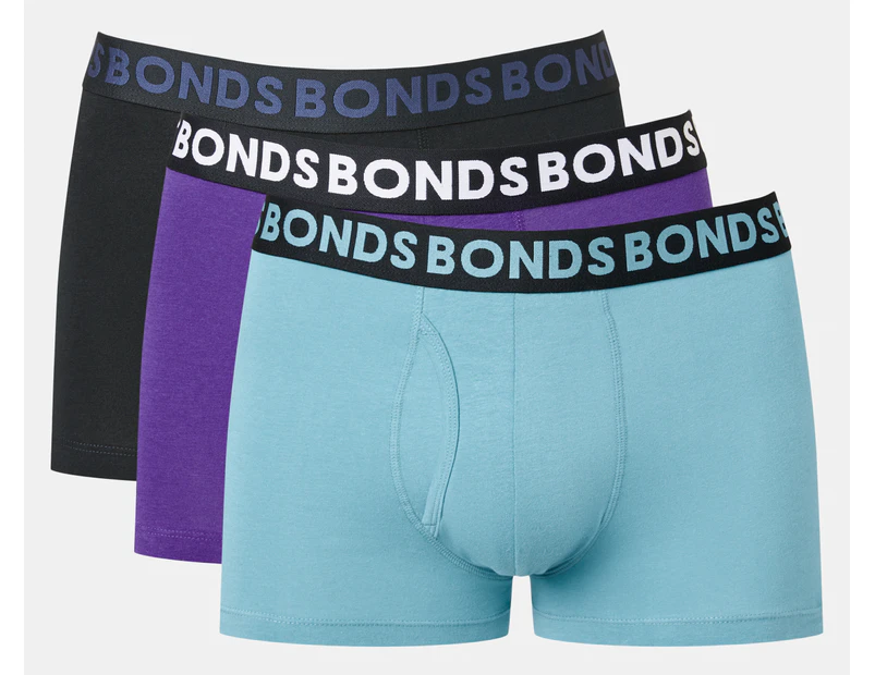 Bonds Men's Everyday Trunks 3-Pack - Black/Purple/Teal