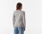 Tommy Hilfiger Women's Heritage V-Neck Sweater - Light Grey Heather