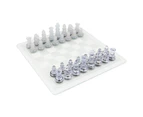 58pc Classic Games Chess & Checkers w/ Glass Board Game Play Set 2-Player 3+