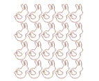 20Pcs Paper Clip Rose Gold Rabbit Shape Animal SpecialShaped Office Document Cute Pin