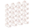 20Pcs Paper Clip Rose Gold Rabbit Shape Animal SpecialShaped Office Document Cute Pin