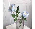 5Pcs Artificial Flower Rose Bright Color Long Lasting Attractive Decorative Fake Silk Flower Decoration Blue