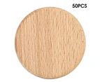 50Pcs Round Wooden Blank Slices Beech Chip No Hole Diy Hand Made Decoration Accessories(6Cm )