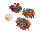 601 Pcs Assorted Color Round Wood Beads 3 Sizes With Fish Wire For Jewelry Bracelets Necklace Earring Making Diy Craft