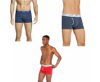 3 x Mens Bonds Guyfront Trunk Trunks Underwear Cotton/Elastane - Navy Stripe, Red, Blue Monday Marle