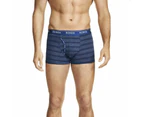 3 x Mens Bonds Guyfront Trunk Trunks Underwear Cotton/Elastane - Navy Stripe, Red, Blue Monday Marle