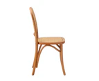 Oikiture Dining Chairs Wooden Chairs Rattan Accent Chair Beige - Beige
